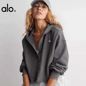 ALO donna primavera e autunno sciolto yoga maglione con cappuccio-2581  