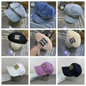 MIUMIU Nuovo arrivo denim retro primavera e estate anatra lingua beret-2582  