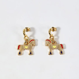 Orecchini Hermes rosso smalto-3712  