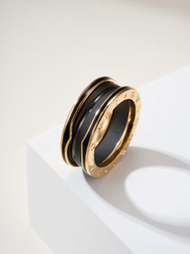 Anello in oro rosa in ceramica Bulgari-3839  