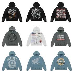 Saint Michael semplice casual sciolto a maniche lunghe felpa a cappuccio-2562  