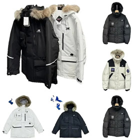 New Balance ricamato sport zip cappuccio mezza lunghezza abbigliamento da lavoro giù giacca-4264  