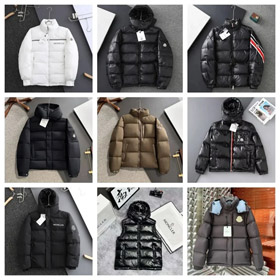 Moncler Michael lettera stampa colore blocco cerniera manica lunga colletto in piedi giù giacca-4289  