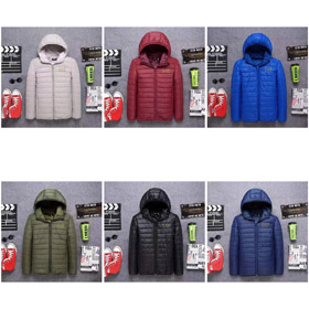 EMPORIO ARMANI Giacca di cotone a maniche lunghe calda imbottita a colore solido-4860  