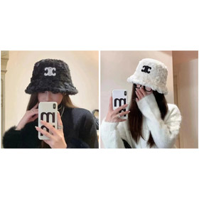 Cappello da pescatore caldo e antivento Celine con pello di agnello-4943  