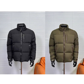 Moncler giacca in pelle con zip-up con cappuccio nascosto-5055  
