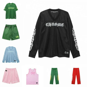 Camicia a maniche lunghe stampata Chrome Hearts CH, pantaloni corti e gilet set-5077  