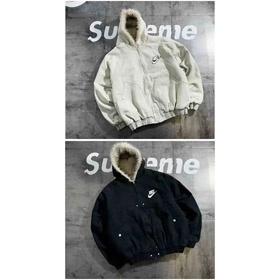 Nike nuovo ricamato swoosh cappuccio giacca di cotone foderato in pile-5079  