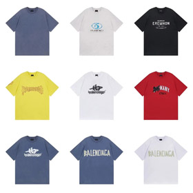 T-shirt a maniche corte stampata lettera in cotone puro Balenciaga-5174  