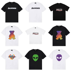 Balenciaga nuova T-shirt a maniche corte stampata in tessuto a doppio strato-5177  