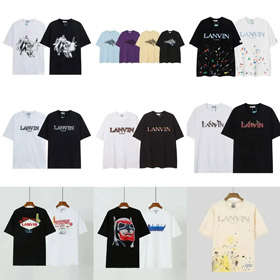 Galleria Dept x Lanvin ricamato e stampato vernice spruzzo maniche corte T-shirt-5182  