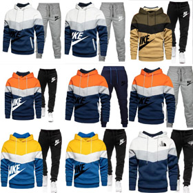 Nuovo multicolore patchwork felpa a cappuccio set-5221  