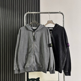 Stone Island lavato e in difficoltà zip-up felpa a cappuccio-5231  