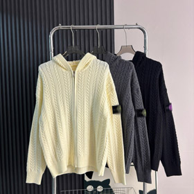 Stone Island maglione a maglia con cappuccio a zip-5242  