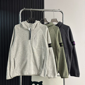 Stone Island zip-up giacca con cappuccio foderata in pile-5247  