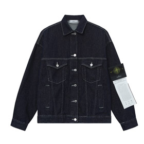 Stone Island vintage lavato giacca in denim monocolore-5265  
