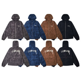Stussy nuova casual loose-fitting lettera stampa windbreaker cappuccio giacca-5274  