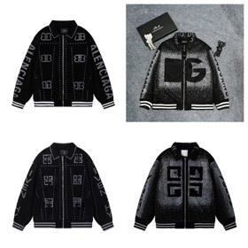 Balenciaga Givenchy velluto ricamato strass uomo casual sciolto giacca da baseball-5328  