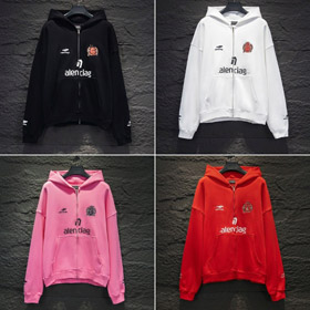 Balenciaga collaborazione calcio ispirato abbigliamento sportivo felpa a cappuccio con logo ricamato e stampato-5329  