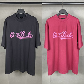 T-shirt a maniche corte sciolto da uomo Balenciaga nuovo con stampa di lettera angosciata sul petto-5334  