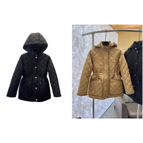 La nuova giacca di cotone a placca di lunghezza media trapuntata con diamanti di Burberry offre calore e stile-5341  