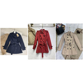 Burberry fitted trench coat corto a doppio petto con una vita cinched-5342  