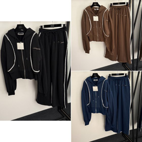 Schiaparelli nuovo logo ricamato a maglia con cappuccio zip-up tracksuit-5381  