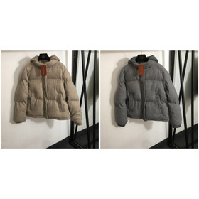 Loro Piana monocolore casual maglia cappuccio giù giacca con cappuccio rimovibile-5397  