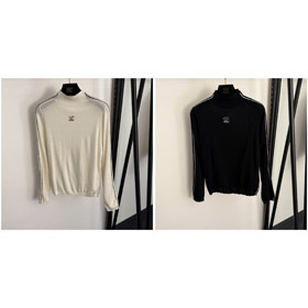 Chanel nuovo arrivo semi-alto collo maniche lunghe lana maglia strato base top-5402  