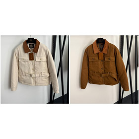 Loro Piana nuova giacca in cotone imbottita a maniche lunghe a collare corduroy-5409  