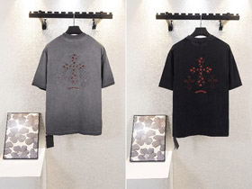Chrome Hearts CH nuovo tessuto lavato ricamato T-shirt a maniche corte-5421  