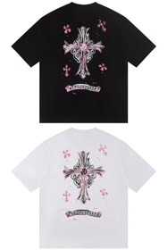 Chrome Hearts CH nuova T-shirt a maniche corte con croce e stampa sanscrita-5424  