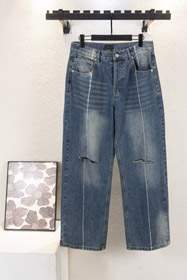 Balenciaga vintage-style nuovo strappato e lavato sciolto wide-leg jeans-5432  