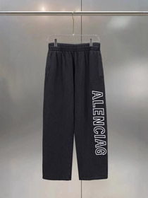 Balenciaga pantaloni a gamba retta con ricamo lettera laterale-5449  