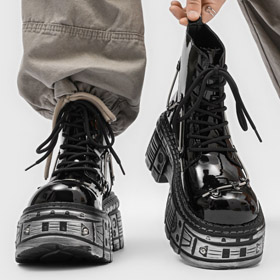 Stella Weisz retro moda scuro moto Martin stivali-5598  