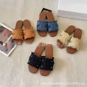 Celine denim piatto confortevole slip-on sandali-5608  