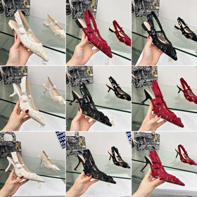 Dior ricamate scarpe piatte con arco e pizzo tagli-5615  