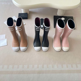 Chanel elegante e versatile antiscivolo mezzo vitello stivali pioggia-5728  