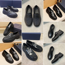 Dior nuova pelle e tela patchwork slip-on scarpe casual-5748  