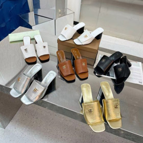 Burberry nuovo metallo lettera logo tacco alto scivolante sandali-5757  