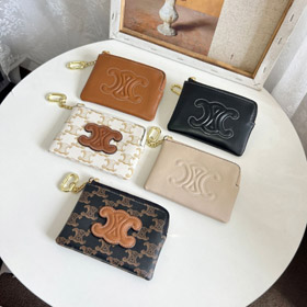 Celine in pelle genuina di lusso con cerniera moneta borsa-5775  