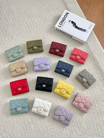 Chanel triplice compatto trapuntato portacarta-5796  