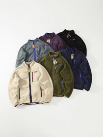 Cardigan caldo in pile Patagonia con giacca a colletto stand-up-5892  