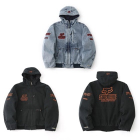 Supremo x Fox Racing giacca in denim con cappuccio collaborativo-5924  