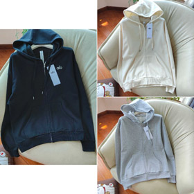 Alo atletico e casual zip-up felpa a cappuccio-5945  