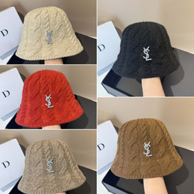 Yves Saint Laurent (YSL) nuovo cappello secchio a maglia a cavo in cashmere-5972  