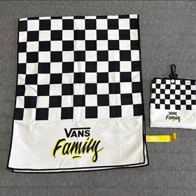 VANS classico asciugamano sportivo portatile a scacchi con borsa di stoccaggio-5993  